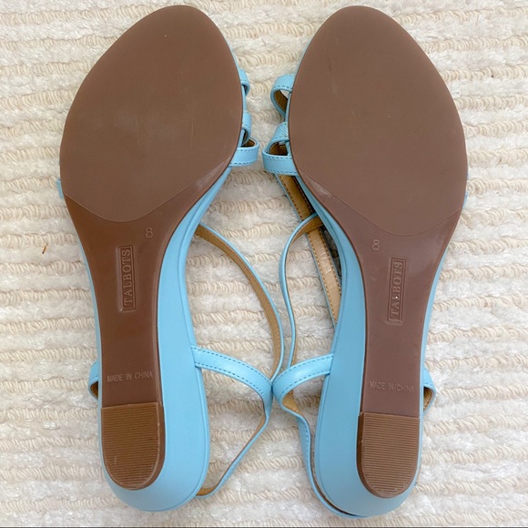 Talbots aqua Capri Crossed Napa Wedge Sandals - Picture 9 of 12